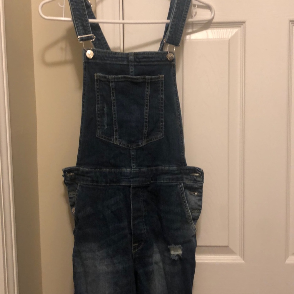 H&M distressed overalls